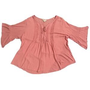 Women's Pink Guaze Blouse/Top with 3/4 Sleeves Size 3X